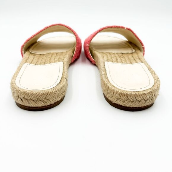 Chanel CC Logo Espadrilles Sandals Pink Tweed Slides Mules EU 38 US 7-7.5 - Picture 5 of 14